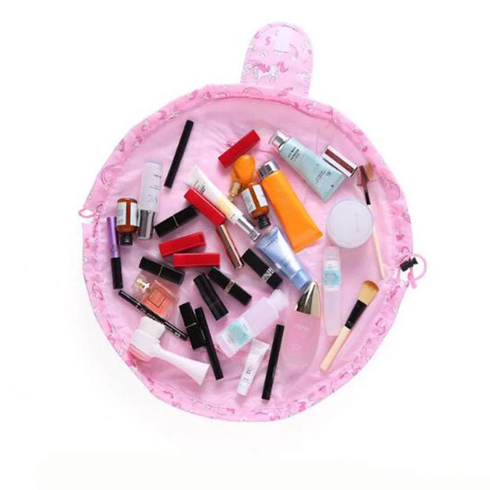 Large Capacity Lazy Makeup Toiletry Bag Drawstring Portable Travel Casual Waterproof Quick Pack Magic Makeup Storage Bag Perfect for Women Girls (Unicorn)04
