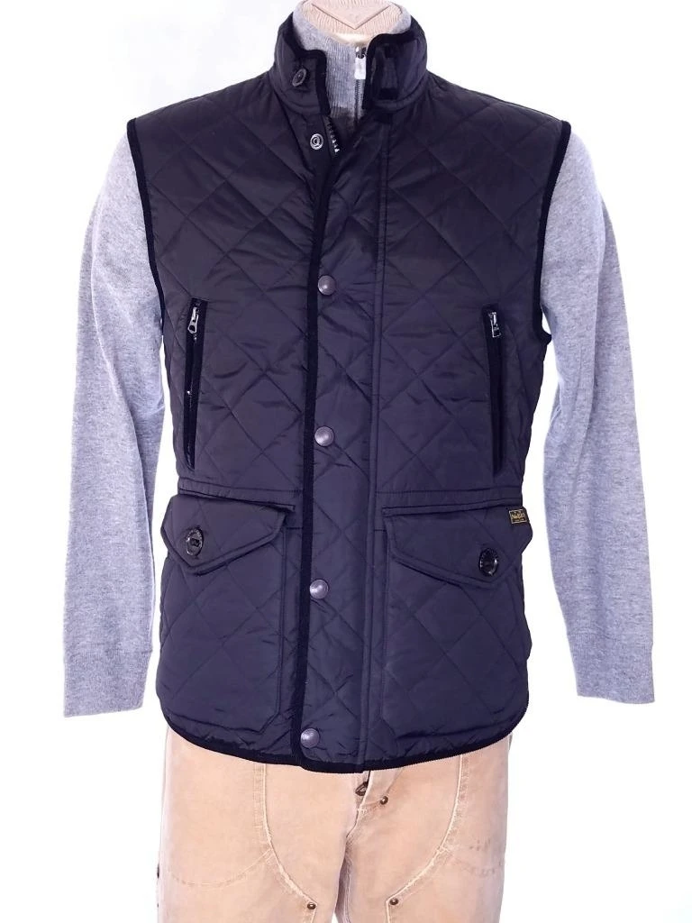POLO RALPH LAUREN MEN'S DIAMOND QUILTED VEST BLACK COTTON