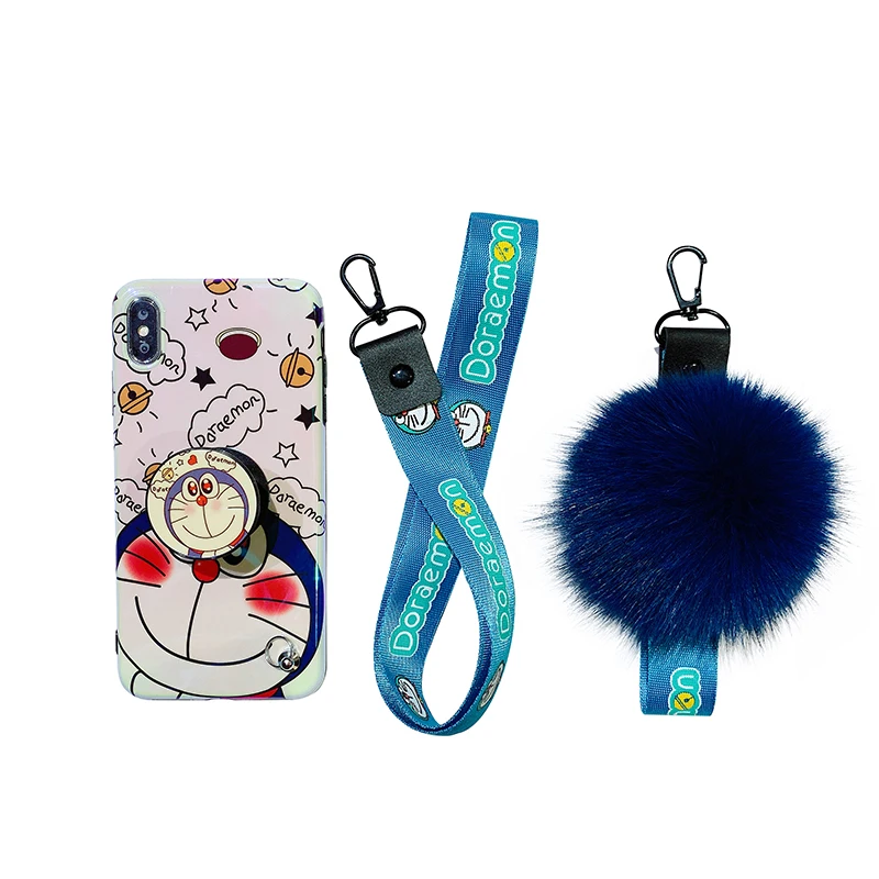 4 шт. для Sam S9 plus Doraemon мультяшный чехол мягкий Samsung Galaxy S10 S8 Note 9 Note8 + ремешок|Бамперы|