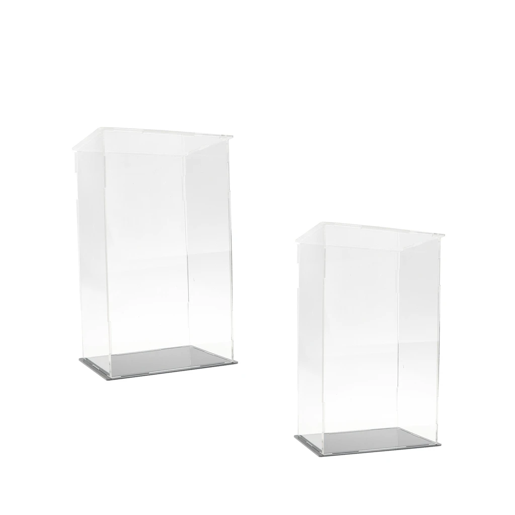 

2pcs Clear Acrylic Display Show Case Box Perspex Dustproof Protection for Figure Diecast Vehicle Doll Model Figurine Collection
