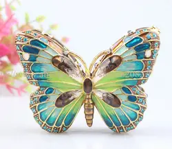Бабочка шкатулка Эмаль Бабочка шкатулка персональный подарок шкатулка Бабочка кристаллами Jewel Jewelry Кольцо хранения