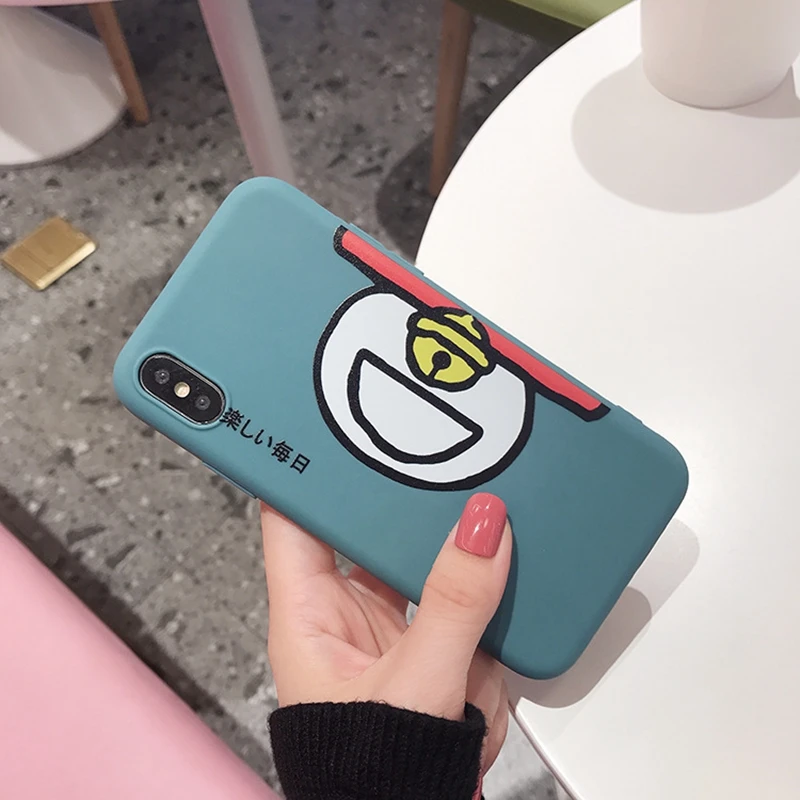 Doraemon счастливый Телефон чехол для iphone 8 Plus силиконовый девочек Капа розовый 6 6s 7 XS