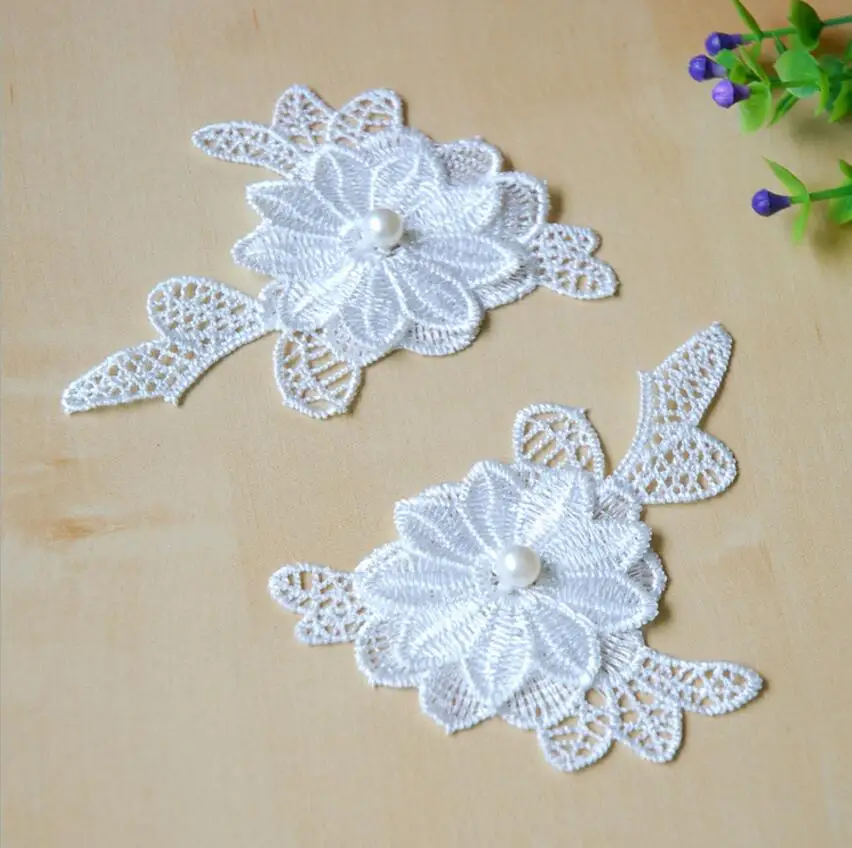 K15332 3 шт. DIY полиэстер жемчуг моделирование Рождественский подарок кружевная