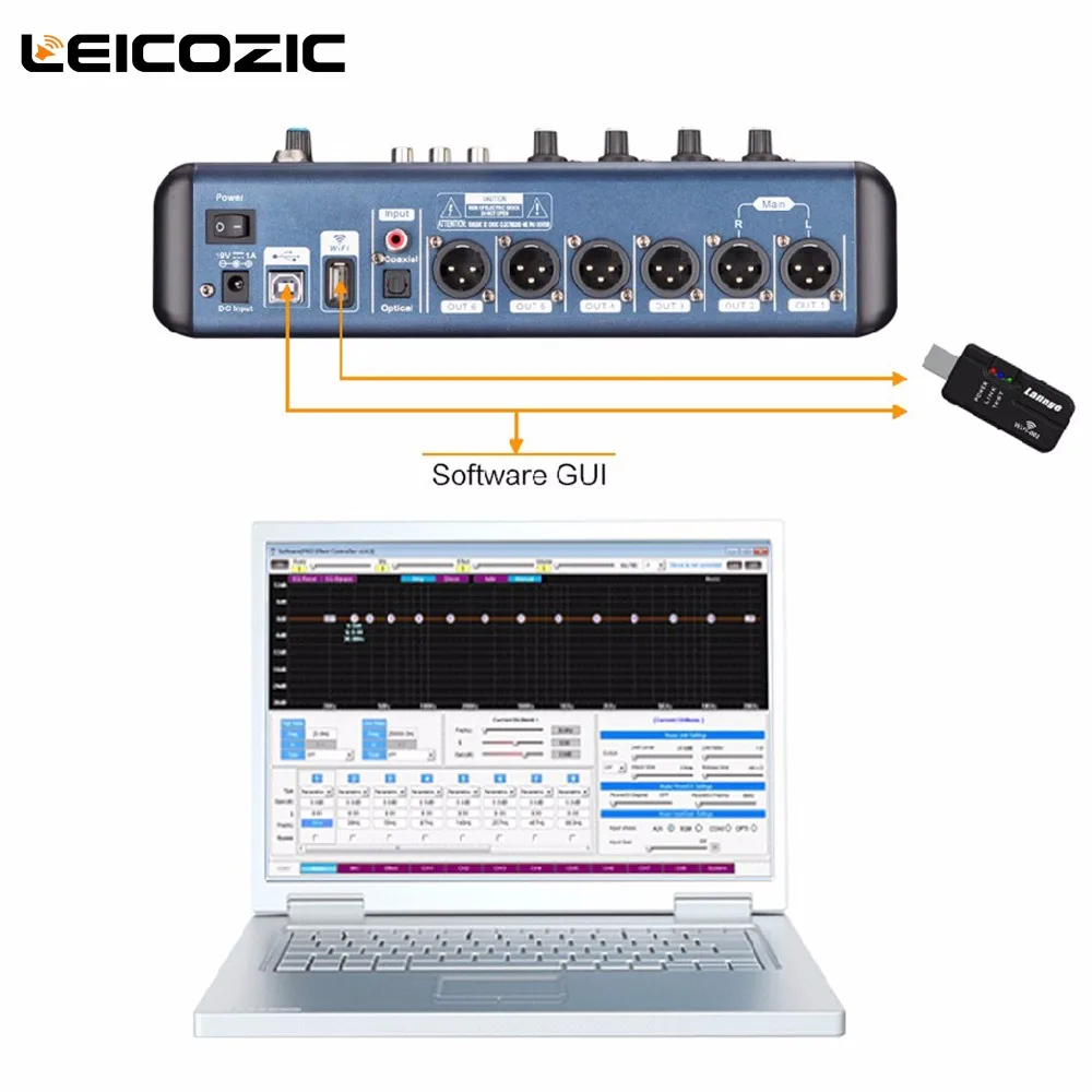 Leicozic MD200 Mini Digital mixer linking to PC by