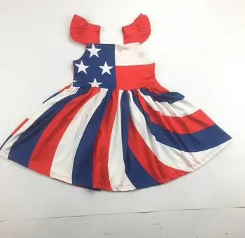

fourth of july baby girls dresses festival boutique girl' dress millk silk wholesale frock