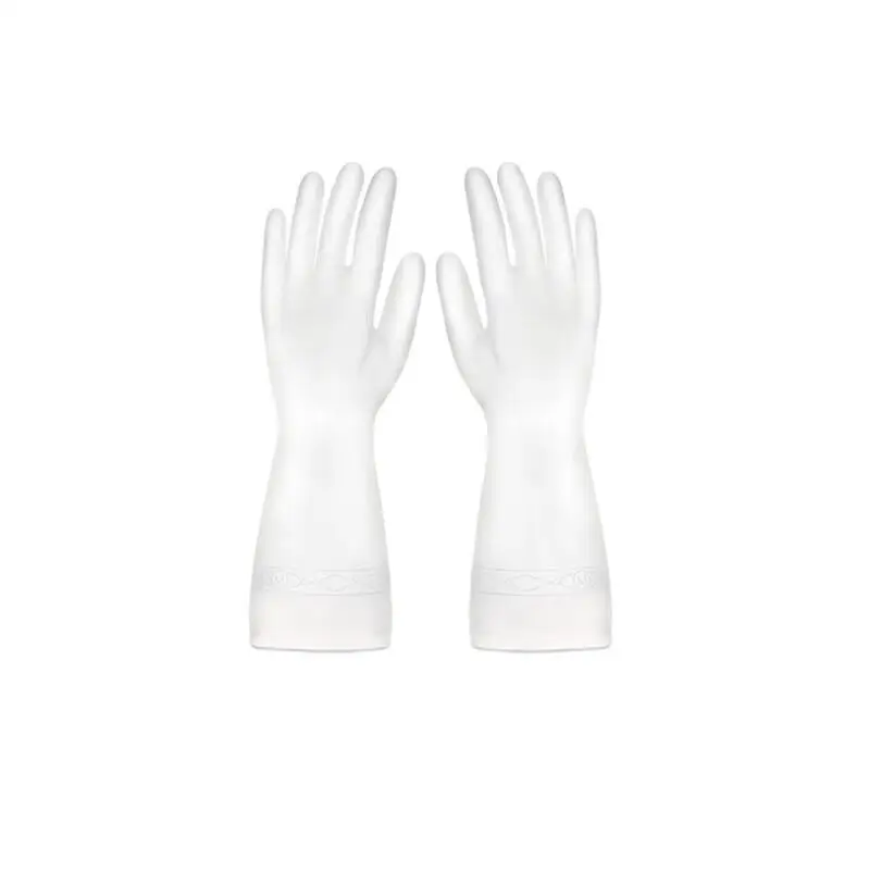 2 шт полупрозрачные бытовые перчатки для мытья посуды ПВХ Кухня Ванная комната перчатки для стирки прочные противоскользящие водонепроницаемые бытовые перчатки