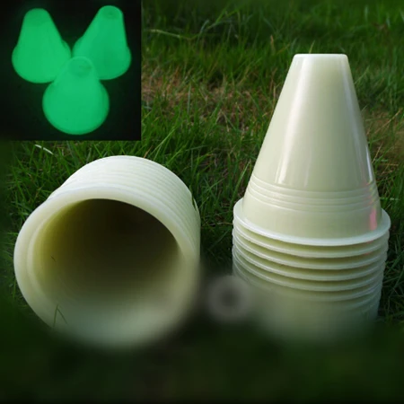 

20 Pcs/Lot Fluoresent Light Skating Cone Wind-Proof Cup for Slalom Inline Roller Skate, For Darkness Night Light