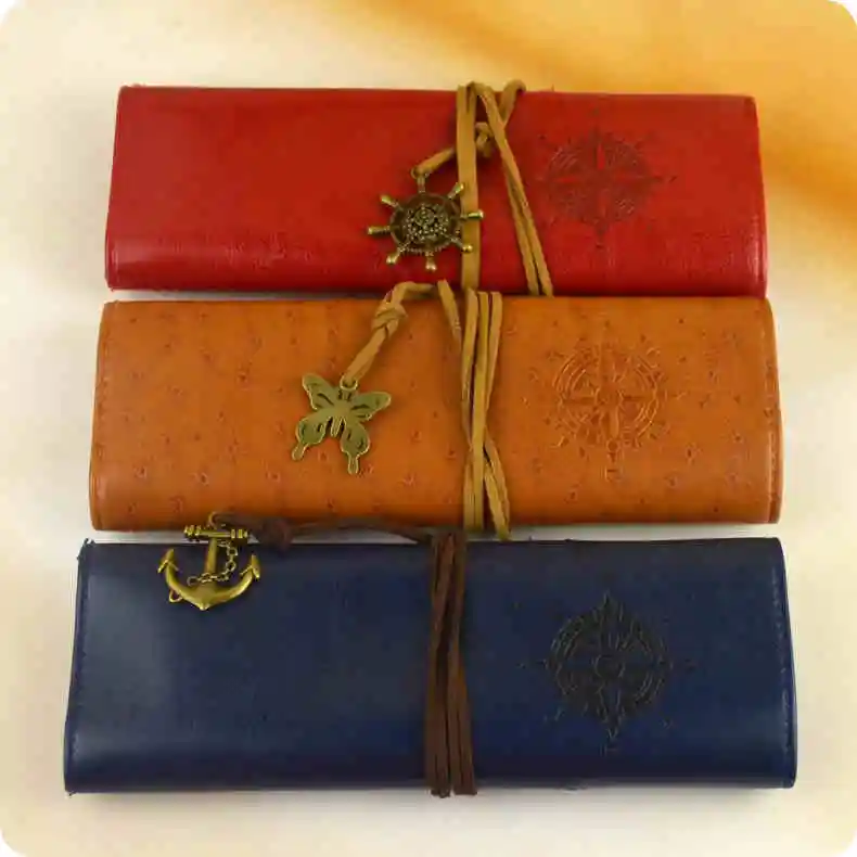 Винтажный пиратский пенал, Ретро Классический чехол для ручки, компас, складные сумки, школьные канцелярские принадлежности, якорь, руль, подвеска, рождественский подарок