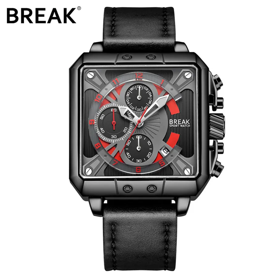 

Vintage square Men Top Luxury Brand Casual Genuine Leather gift Men Sports Watches Waterproof Quartz Watch Relogio Masculino New