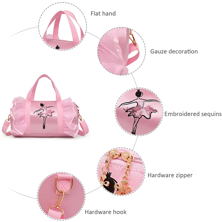 Discount Shoulder Ballet Dance Bags Pink Women Girls Ballet Sports Dance Backpacks Rucksack Embroidered Gym Bags For Child Girls