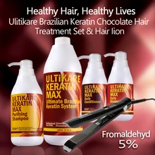 5 шт./компл. очищающий шампунь+ 1000 мл Конфеты 8% S бразильское Кератиновое лечение+ ежедневный шампунь и кондиционер для волос+ волос утюжок для волос