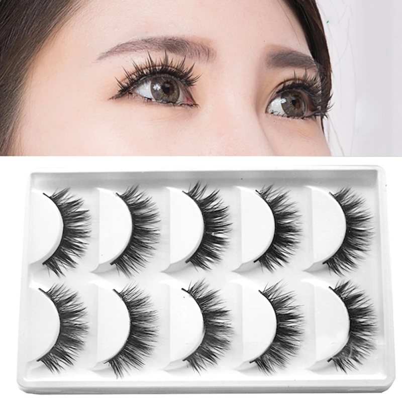 

5Pair/Set Double Eyelashes False Eyelashes Eye Lashes Makeup Kit