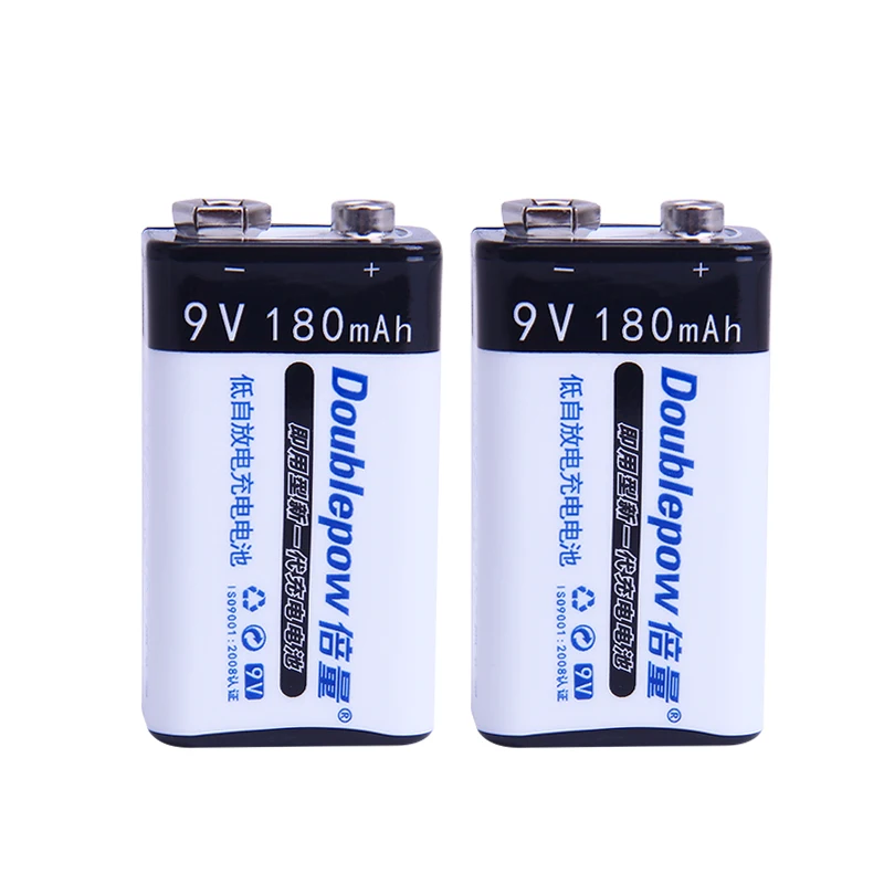 2pcs/set 9V NI MH 180mAh Battery Environmentally Friendly Rechargeable