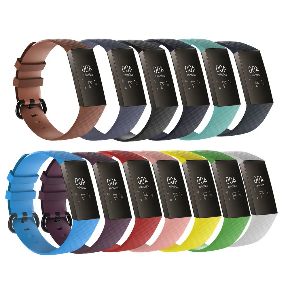 

Silicone Wristband Strap For Fitbit Charge 3 Fitness Activity Tracker Watch Band Straps 13 Colors Replacement Bracelet Watchband