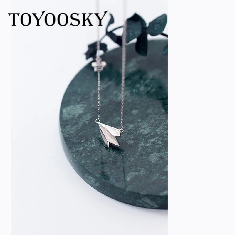 

Simple Contracted Plane Airplane Shape Pendant Necklace for Women Chain Link Necklaces 925 Sterling Silver Jewelry