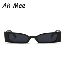 Маленькая оправа, винтажные прямоугольные солнцезащитные очки для женщин, фирменный дизайн, черные солнцезащитные очки, мужские ретро очки, узкие квадратные очки, оттенки