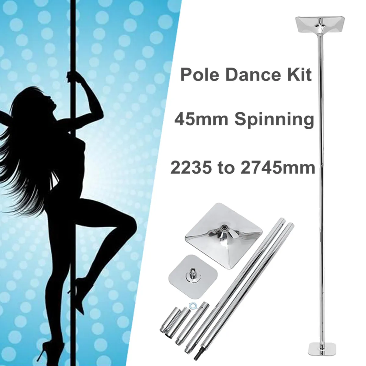 Professional 360 Stripper Pole Dance Spin Pole Removable Adjustable