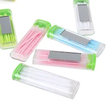 3 упаковки одноразовая зубочистка портативный двуглавый зуб межзубный чистый уход за полостью рта с зеркалом- MS