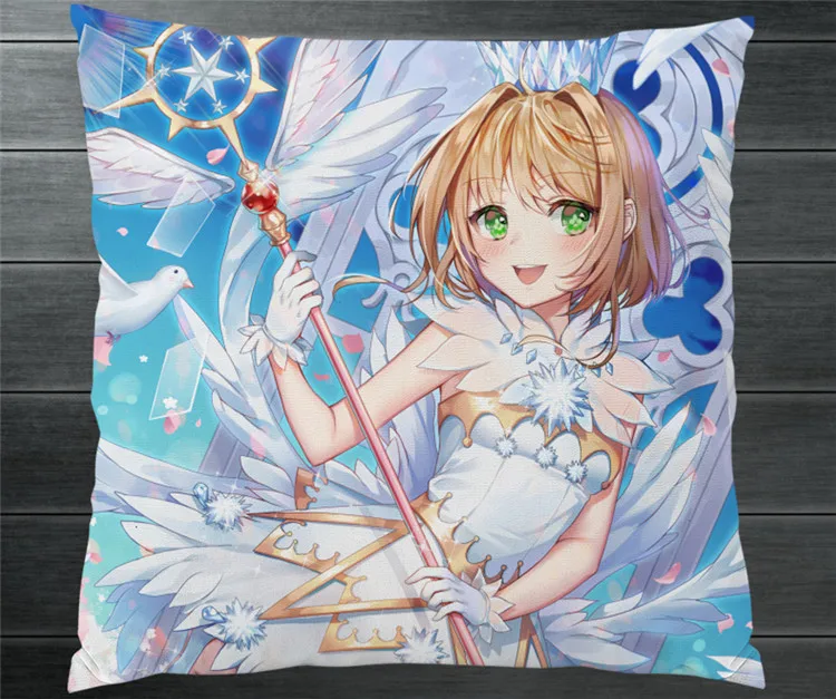 Cardcaptor Sakura Kinomoto прозрачная карта веер арт две стороны 40x40 см наволочка чехол для