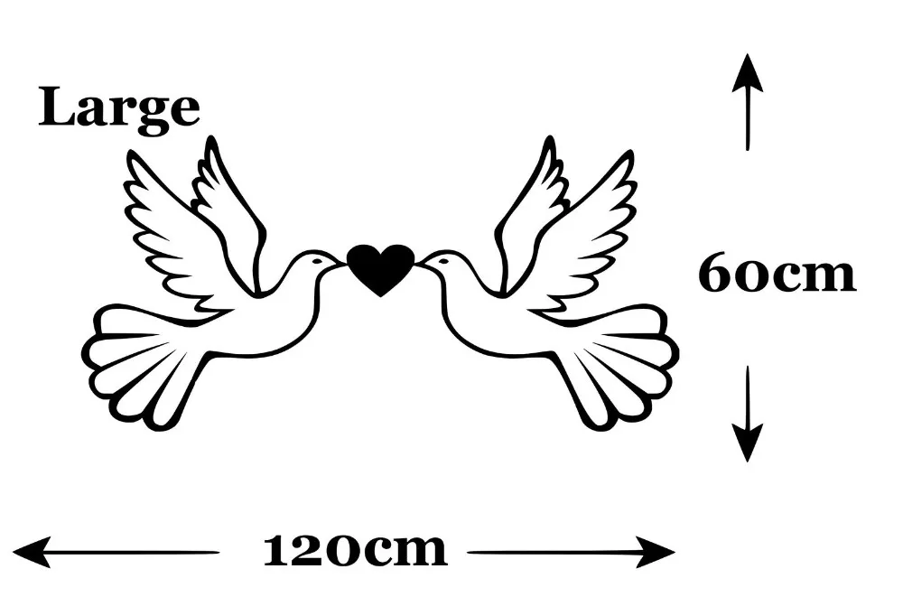 Виниловая наклейка на стену в виде голубей и птиц 60 см x 120 см|vinyl wall stickers|name stickerswall