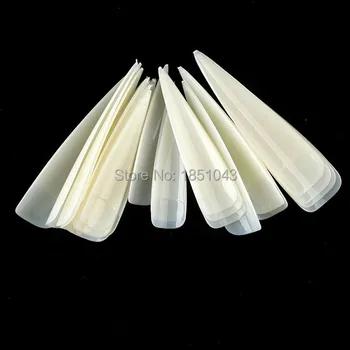 

Natural Super Salon Long False Nail Art Tips Set Acrylic Gel Competition