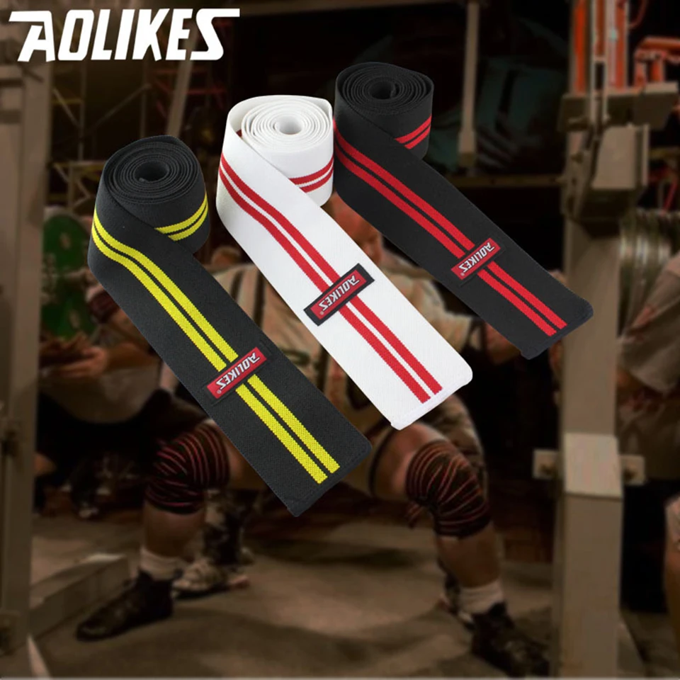 AOLIKES 1 шт. 2 м* 8 см Powerlifting эластичный бандаж для ног компрессионные икры эластичные наколенные бинты Спортивная безопасность вендас Deporte