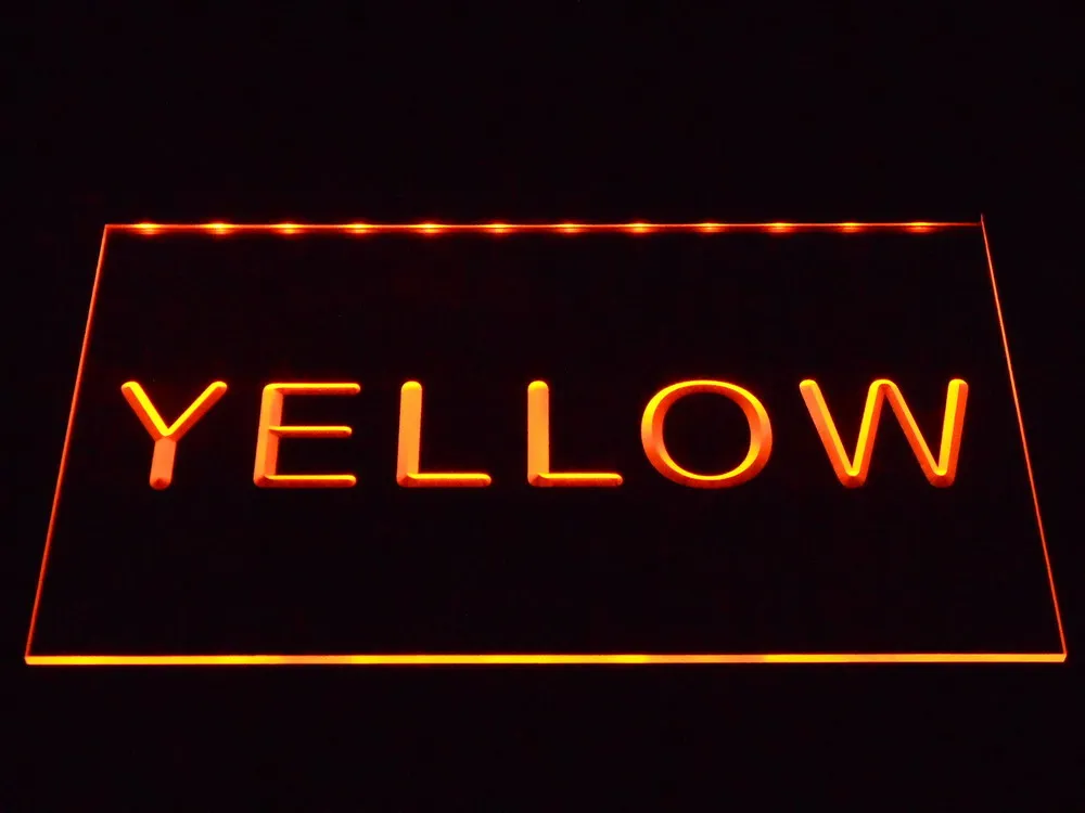 I1065 на воздухе светодиодный неоновый светильник знаки включения/выключения 20+ цветов 5 размеров - Цвет: Цвет: желтый