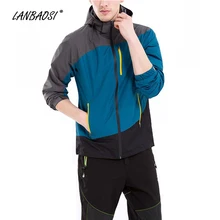 LANBAOSI уличная спортивная одежда с капюшоном флисовая куртка для мужчин горный Альпинизм Туризм Кемпинг Водонепроницаемый Ветрозащитный Анти-УФ пальто