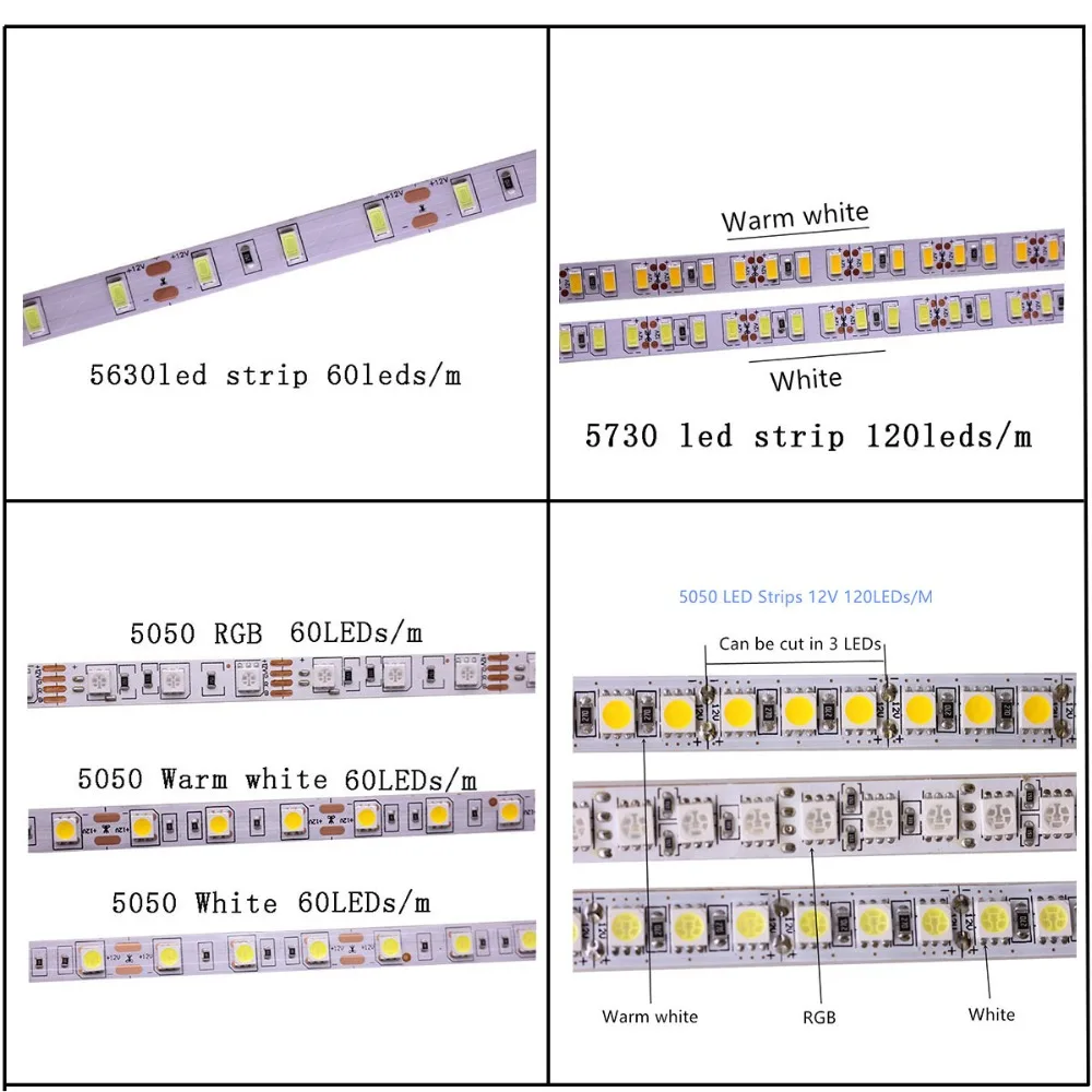 DC12V 24В 5м 300/600/1200/2400 светодиодный s/M 2835 5630 5050 60/120/240/480 светодиодный s/m RGB Светодиодные ленты белый RGB светодиодный светильник полосы Гибкие светодиодные ленты