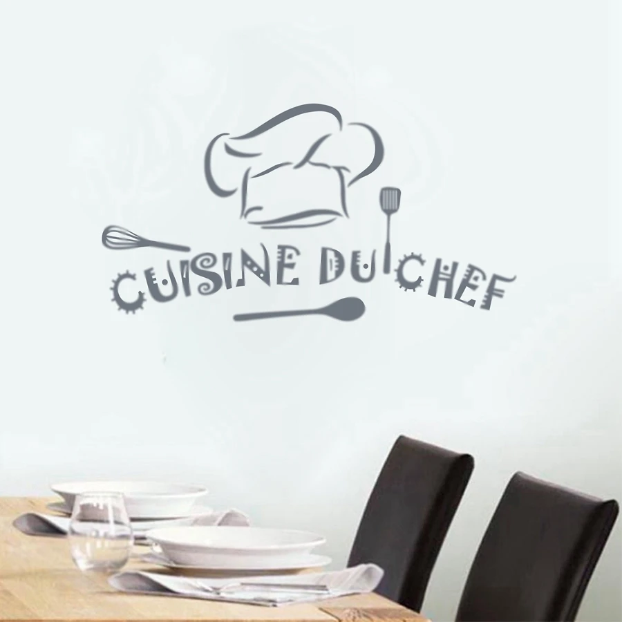 French home kitchen Vinyl Wall Stickers Cuisine du chef Art Wall Sticker Kitchen Wall Decal Mural Decoration