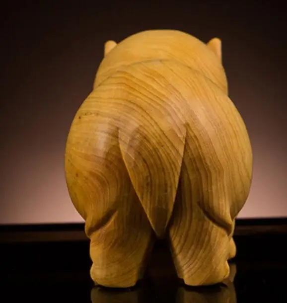 Резьба из самшита ручной работы Домашние животные декоративные украшения носорог слон гиппопотам Статуя Скульптура Подарок