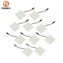 POSSBAY 10 шт. Панелей 36SMD Универсальный Автомобильный светодиодный светильник Клин для лампочек Купол белый свет фар Белый Micro USB DC12V