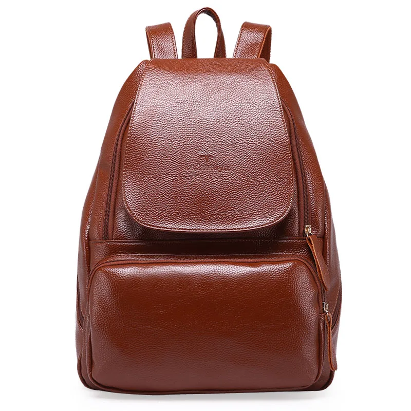 High Quality 2017 Casual Genuine Leather Women Backpack Preppy Style School Bag Ladies Women Travel Bag