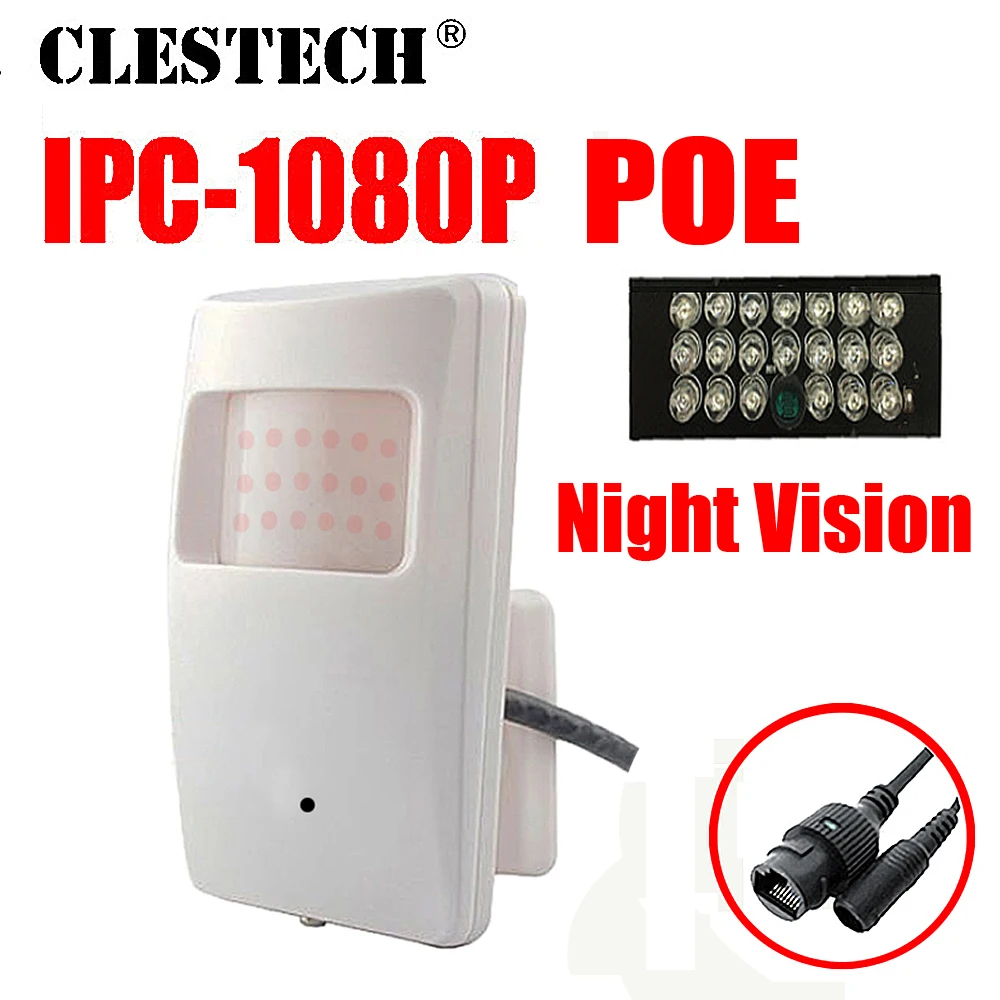 

48VPOE 3.7MM Cone LENS HD IP Camera 1080P 720P ONVIF P2P Motion Detection RTSP email alert Surveillance CCTV HOME INDOOR