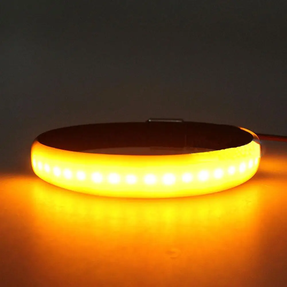 1pc Amber LED DC 12V Motorcycle Fork Turn Signal Light Strip For Clean Custom Look High Quality