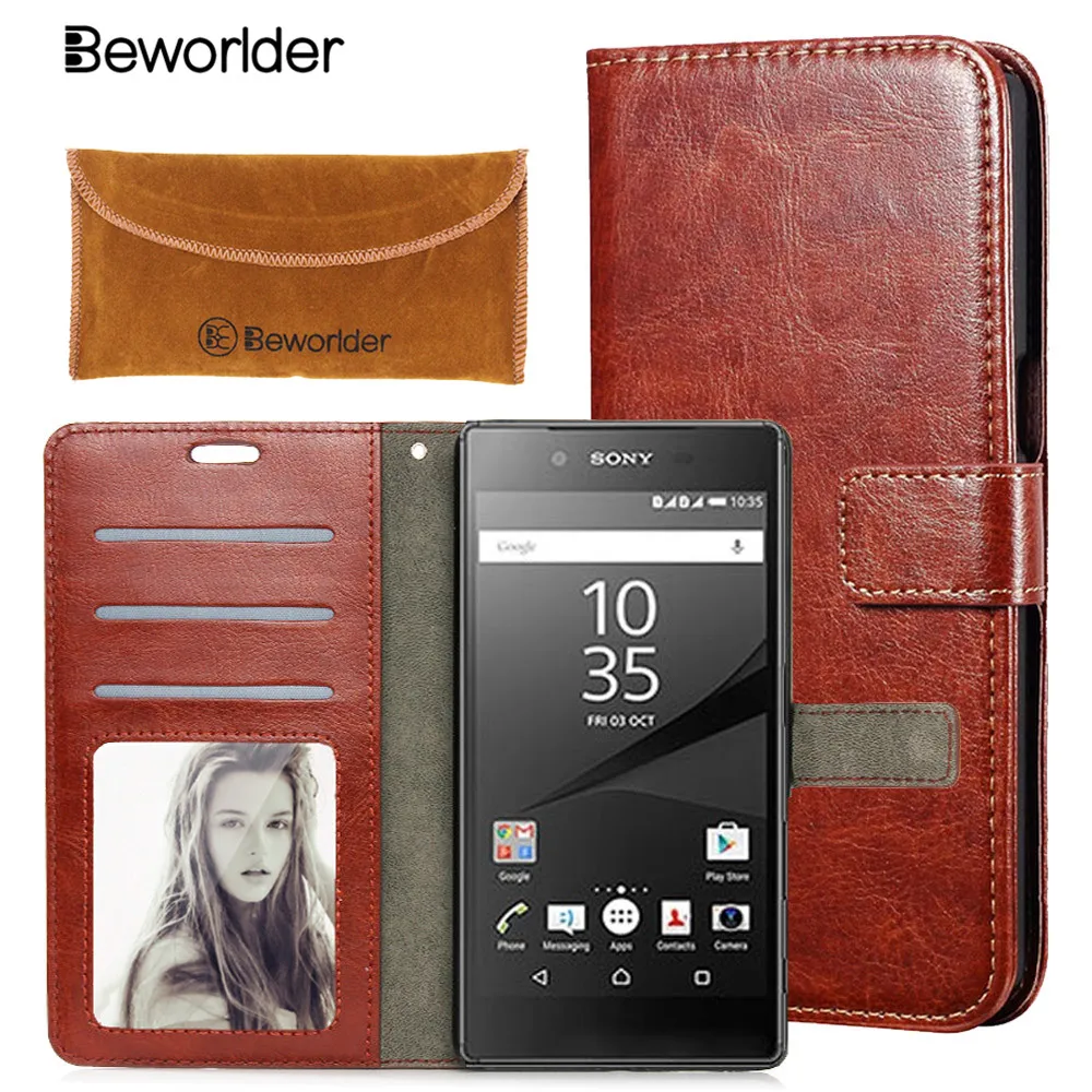 

Leather Case For Sony Xperia Z3 Compact Sony Z2 Z4 Case PU Leather Flip Wallet Card Slots Phone Cover For Sony Z5 M5 C5 C4 Cases