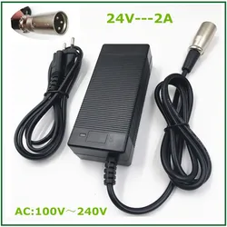 24V 2A Universal Wheelchair & Golf Cart Charger with XLR Connector - Quiet Operation for Korea