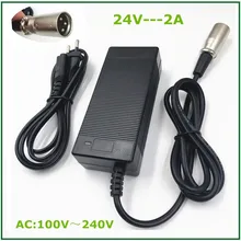 24V 2A Charger for 24V E-bike lead-acid battery for E-scooter Ebike  lead-acid battery XLR metal connector good qualigy
