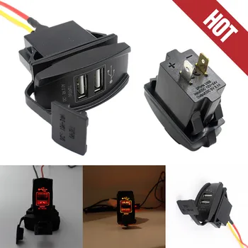 

kongyide car usb charger 12V 24V Car Auto Boat Accessory Red LED Dual USB Charger Power Adapter Outlet Drop Ship 18 Octo 11