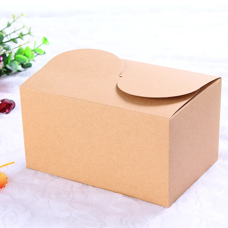 

40pcs Brown Paper Favor Box Black Cardboard Packaging Box For Cookie DIY Nougat Candy Box Blank White Party Gift Box