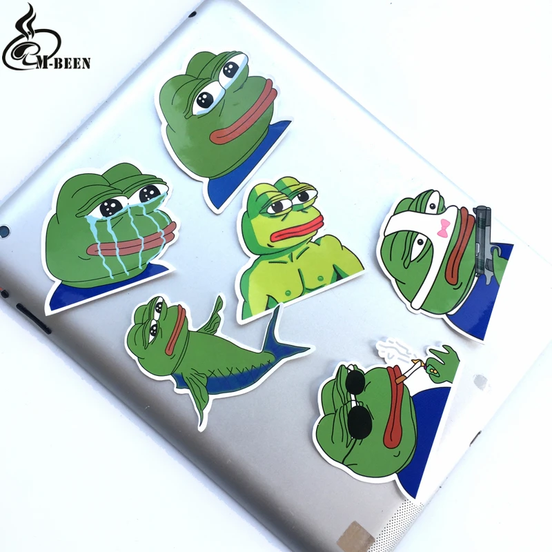 17 шт./лот, забавная наклейка Pepe Sad Frog для автомобиля, ноутбука, багажа, скейтборда, мотоцикла, сноуборда, телефона, наклейка, игрушка, водонепроницаемая наклейка s