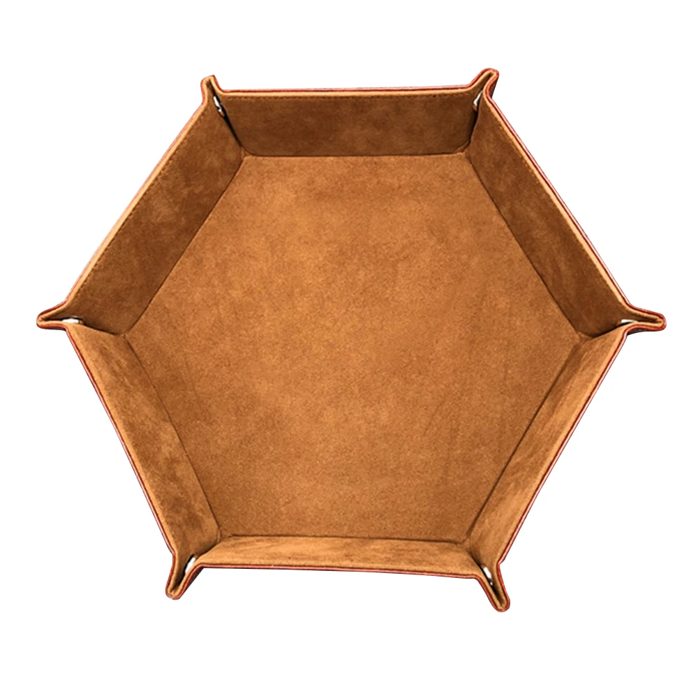 Hexagon Board PU Leather Dice Plate Bar Nightclub Game Board Gift Storage Tray