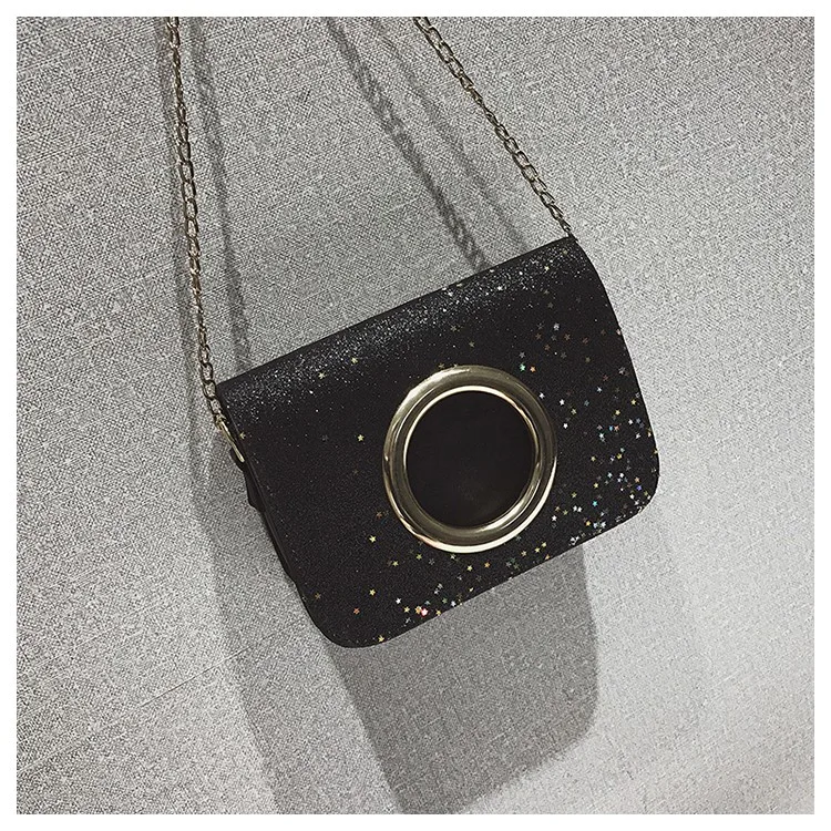 2019 Exquisite Fashion Women Sequins Chic sequined small square bag mini lock shoulder Messenger bag