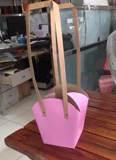 10pcs Kraft Paper Bag Waterproof Flower Arrangment Packing Bags With Paper Rope Customize Bonsai package plant pot carrier 