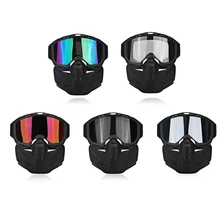Ski Motorcycle Open Face Mask Goggle Motocross Half Goggle Helmet Glasses Vintage Detachable Motorbike Moto Glasses For Helmet