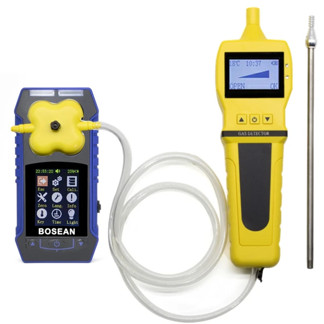 Gas Sampler Pump Oxygen Carbon Monoxide Gas Analyzer Monitor Gas Leak Detector with 4 in 1 O2 H2S CO Combustible Gas Detector