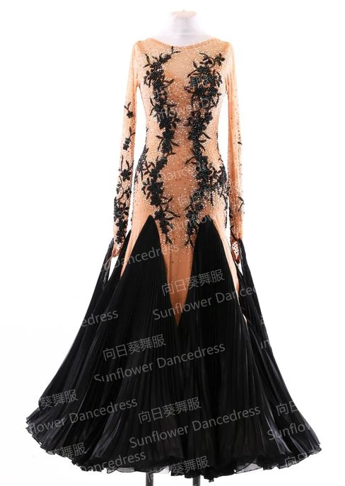 

100% New Competition ballroom Standard dance dress,juvenile dance clothing,stage ballroom dress,Women,girl,black color