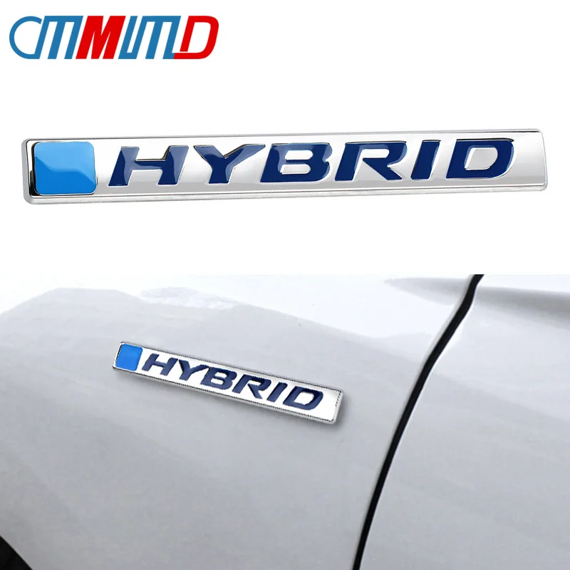 

Car accessories 3D Metal Hybrid Car Badge Stickers Decal For Hybrid Logo Toyota Camry Rav4 Reiz Lexus BMW Audi Auto Styling