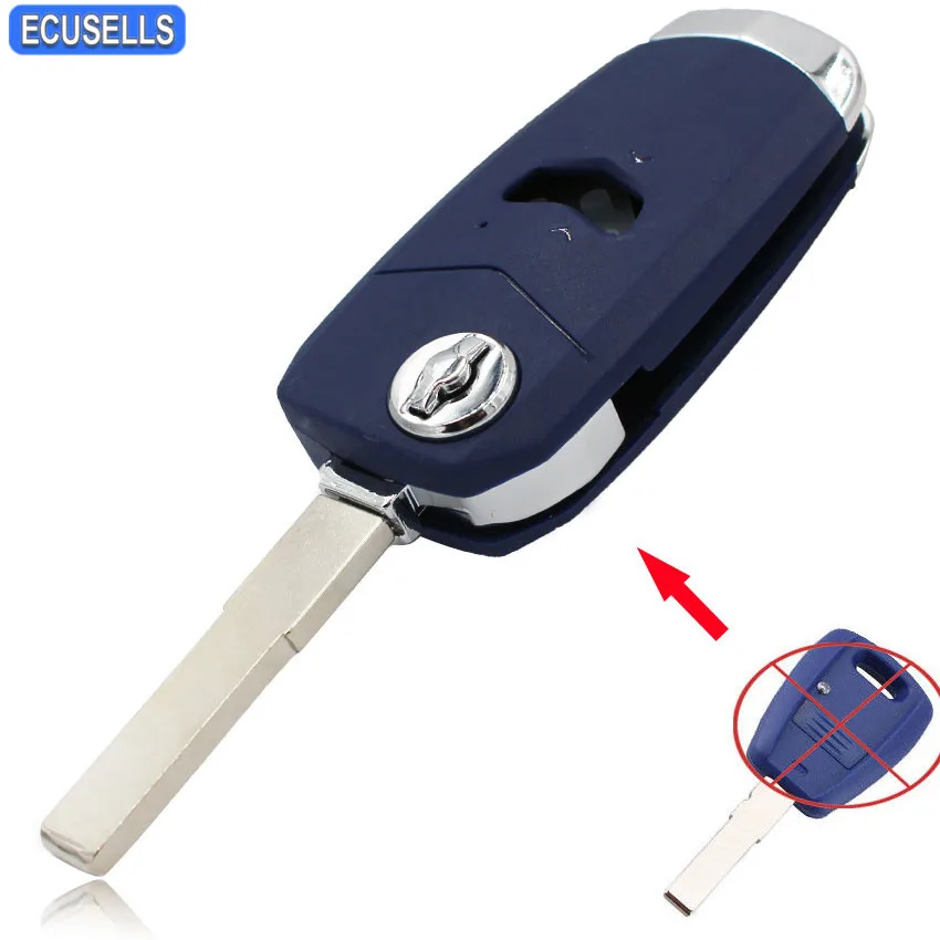 Сменный складной чехол для ключей с модифицированным откидным пультом дистанционного ключа 1 Автомобильный ключ с кнопкой Крышка корпуса невырезанное лезвие для Fiat