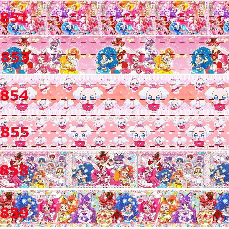 新 50 ヤード日本漫画プリキュアリボンプリントグログランリボン送料無料 Printed Grosgrain Ribbon Grosgrain Ribbonribbon Printed Aliexpress